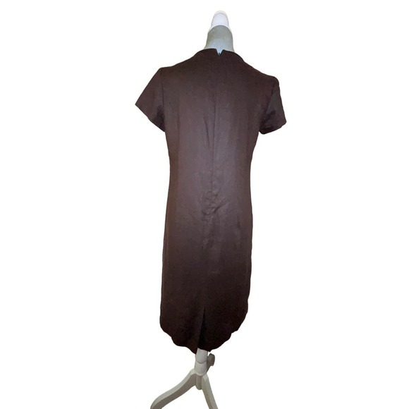 Chico’s Dress, Beaded Neckline, 100% Linen, Lined, Brown, Size 0 (S) - Picture 2 of 7